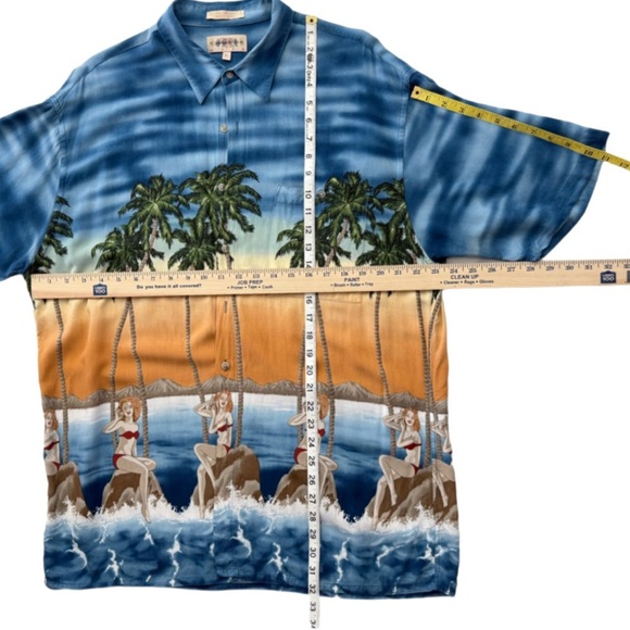 Campia Moda Men's Hawaiian shirt Pinup Bikini Girls and Palm Trees size XL - Picture 6 of 11